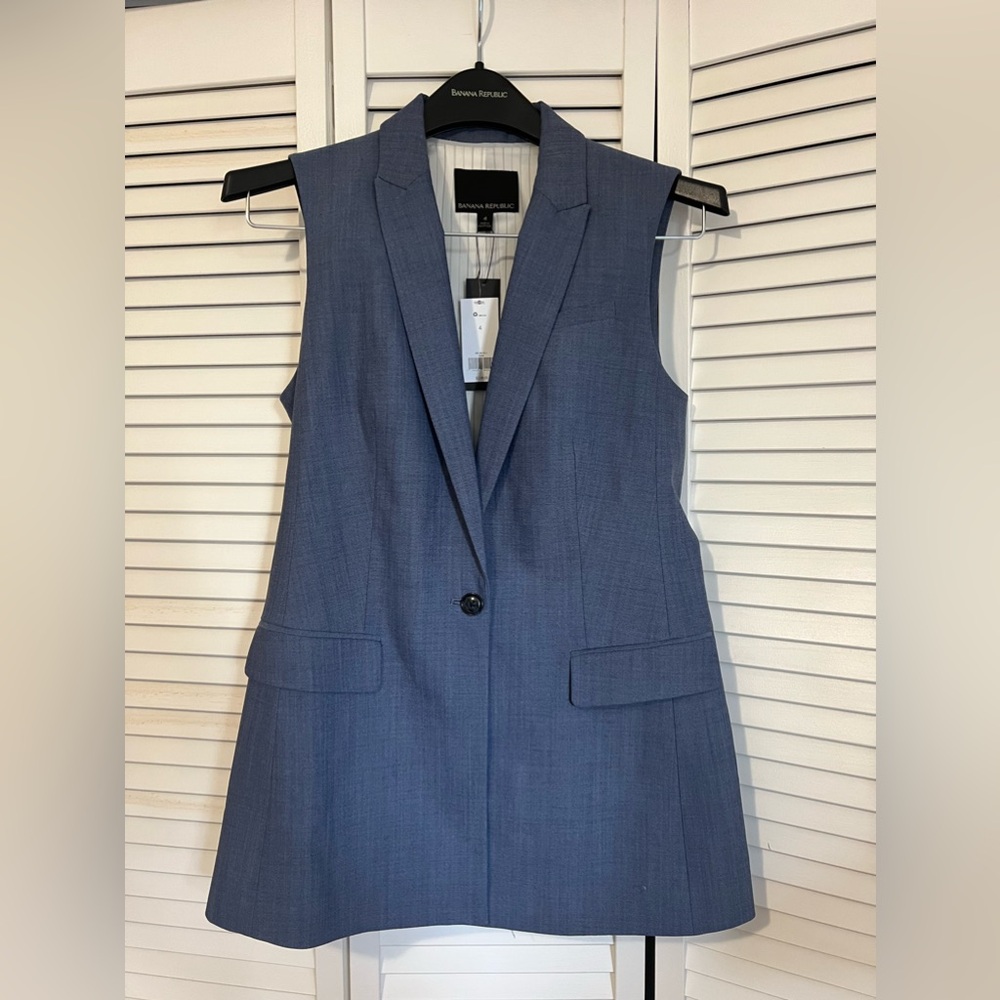 Banana Republic Single Button Sleeveless Suit Jacket